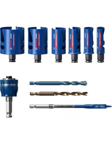 BOSCH EXPERT 2608900490 Set de sierra de corona EXPERT Construction Material de 20/25/32/38/51/64 mm, 10 unidades