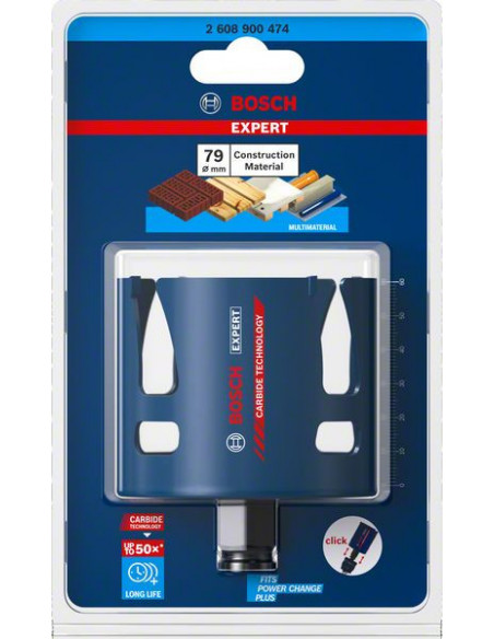 Sierra de corona EXPERT Construction Material de 79 x 60 mm