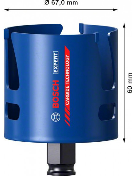 Sierra de corona EXPERT Construction Material de 67 x 60 mm