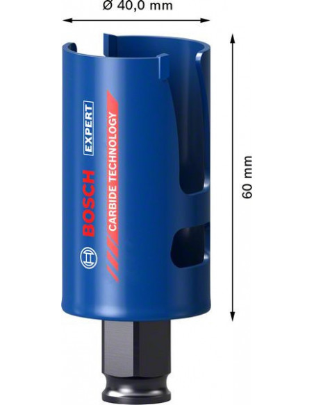 Sierra de corona EXPERT Construction Material de 40 x 60 mm