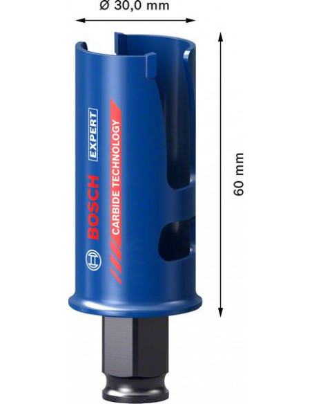 Sierra de corona EXPERT Construction Material de 30 x 60 mm