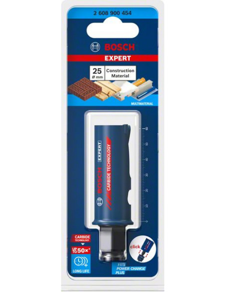 Sierra de corona EXPERT Construction Material de 25 x 60 mm