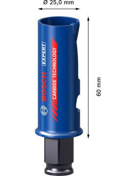 Sierra de corona EXPERT Construction Material de 25 x 60 mm