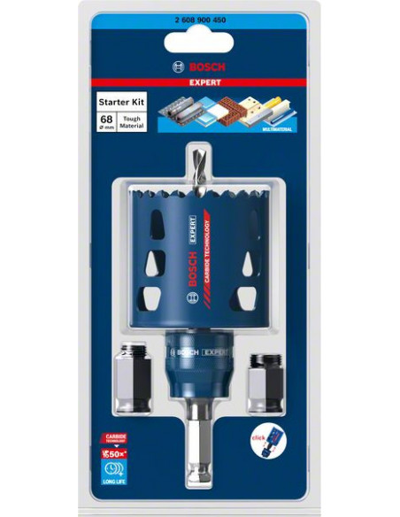 Kit de iniciación de sierras de corona EXPERT Tough Material de 68 x 60 mm