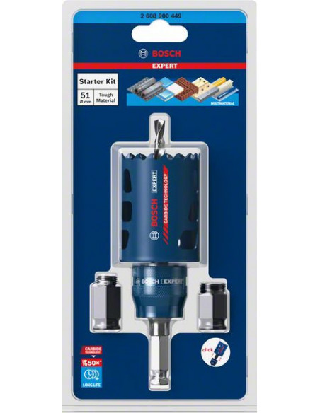 Kit de iniciación de sierras de corona EXPERT Tough Material de 51 x 60 mm