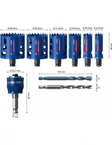Set de sierra de corona EXPERT Tough Material...