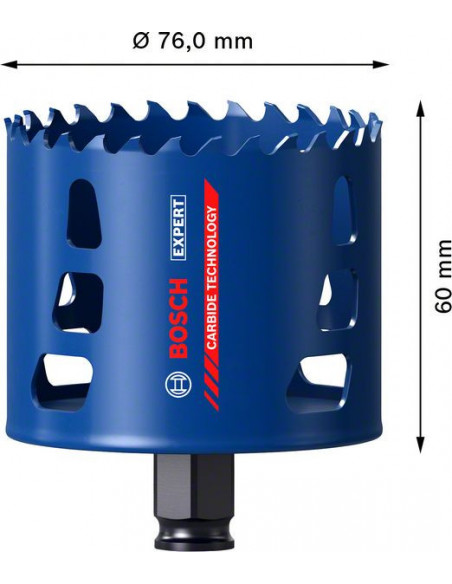 Sierra de corona EXPERT Tough Material de 76 x 60 mm