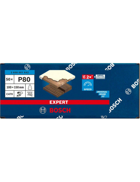 Hoja de lija EXPERT C470 de 100 x 150 mm, G 80, 50 unidades