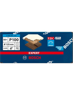 BOSCH EXPERT 2608901127 Papel de lija EXPERT C470 multiperforado para lijadoras excéntricas de 125 mm, G 100, 50 unidades 2