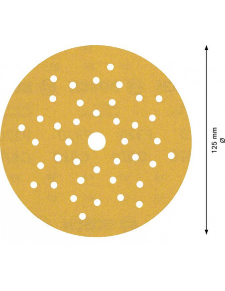 Papel de lija EXPERT C470 multiperforado para lijadoras excéntricas de 125 mm, G 320, 50 unidades