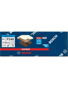 BOSCH EXPERT 2608901143 Papel de lija EXPERT C470 multiperforado para lijadoras excéntricas de 150 mm, G 240, 50 unidades 2