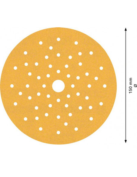 Papel de lija EXPERT C470 multiperforado para lijadoras excéntricas de 150 mm, G 220, 50 unidades