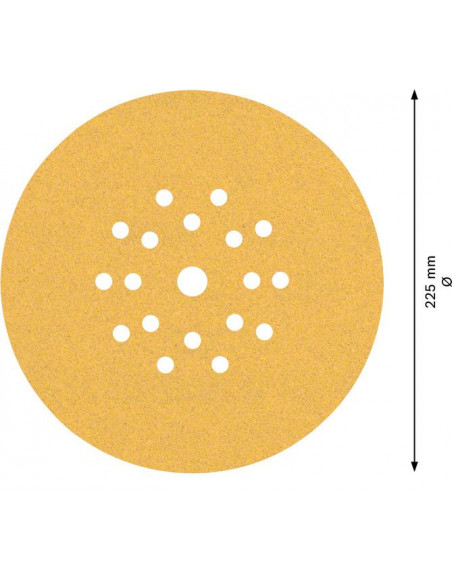 Papel de lija EXPERT C470 con 19 orificios para lijadoras de cartón-yeso de 225 mm, G 100, 25 unidades