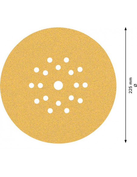 Papel de lija EXPERT C470 con 19 orificios para lijadoras de cartón-yeso de 225 mm, G 80, 25 unidades