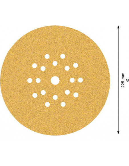 Papel de lija EXPERT C470 con 19 orificios para lijadoras de cartón-yeso de 225 mm, G 60, 25 unidades