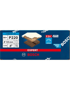 BOSCH EXPERT 2608901121 Papel de lija EXPERT C470 con 8 orificios para lijadoras excéntricas de 125 mm, G 220, 50 unidades 2
