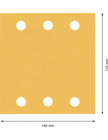 Set de papel de lija EXPERT C470 para lijadoras orbitales de 115 x 140 mm, G 2x40/2x60/2x80/2x120/2x180, 10 unidades