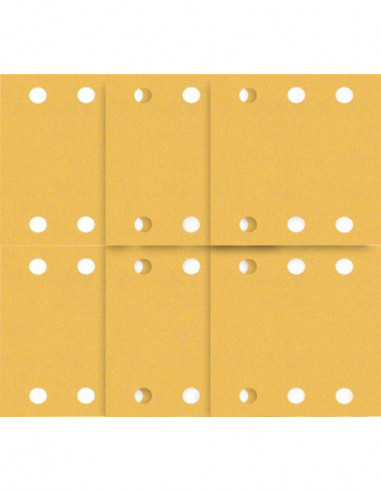 Set de papel de lija EXPERT C470 para lijadoras orbitales de 115 x 140 mm, G 2x40/2x60/2x80/2x120/2x180, 10 unidades