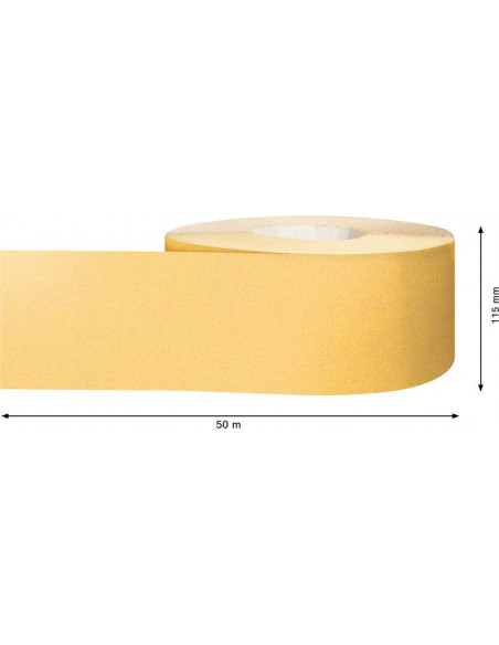 Rollo de papel de lija EXPERT C470 para lijado manual de 115 mm x 50 m, G 120