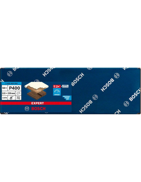 Papel de lija EXPERT C470 con 14 orificios para lijadoras orbitales 115 x 230 mm, G 400 50 unidades