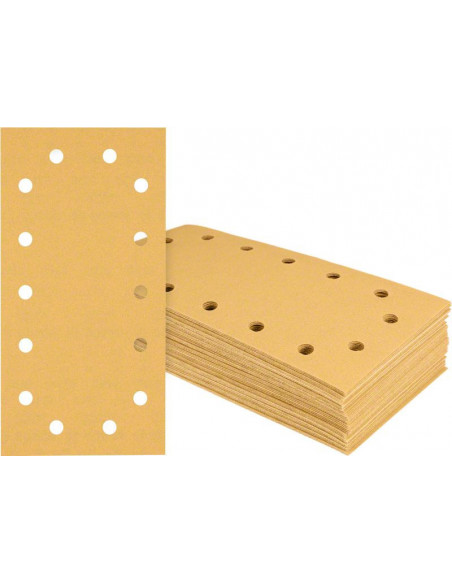 Papel de lija EXPERT C470 con 14 orificios para lijadoras orbitales 115 x 230 mm, G 400 50 unidades
