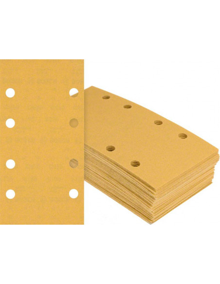 Papel de lija EXPERT C470 con 8 orificios para lijadoras orbitales 93 x 186 mm, G 120 50 unidades