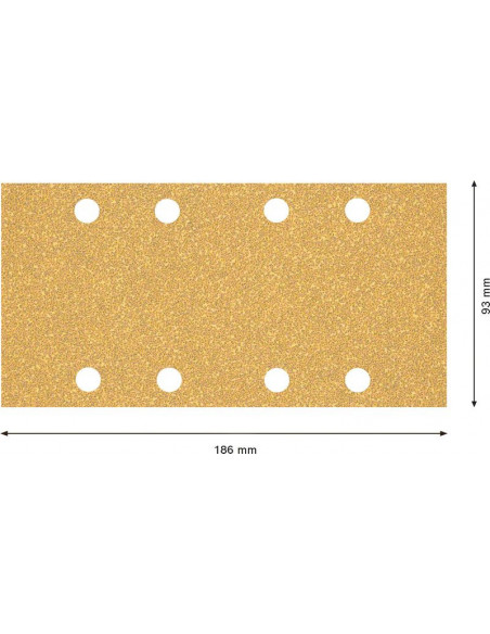 Papel de lija EXPERT C470 con 8 orificios para lijadoras orbitales 93 x 186 mm, G 40 50 unidades