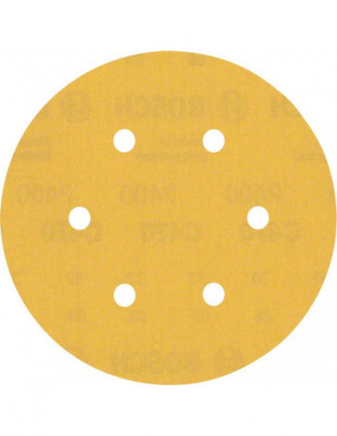 BOSCH EXPERT 2608900925 Papel de lija EXPERT C470 con 6 orificios para lijadoras excéntricas de 150 mm, G 400, 50 unidades