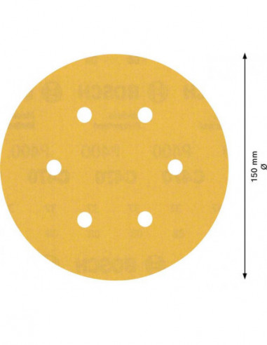 Papel de lija EXPERT C470 con 6 orificios para...
