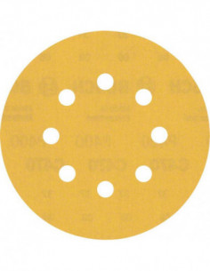 BOSCH EXPERT 2608900916 Papel de lija EXPERT C470 con 8 orificios para lijadoras excéntricas de 125 mm, G 400, 50 unidades