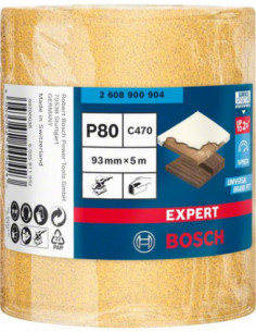 BOSCH EXPERT 2608900904 Rollo de papel de lija EXPERT C470 para lijado manual de 93 mm, 5 m, G 80 2