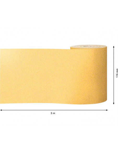 Rollo de papel de lija EXPERT C470 para lijado manual de 115 mm, 5 m, G 120