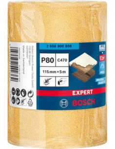 BOSCH EXPERT 2608900898 Rollo de papel de lija EXPERT C470 para lijado manual de 115 mm, 5 m, G 80 2