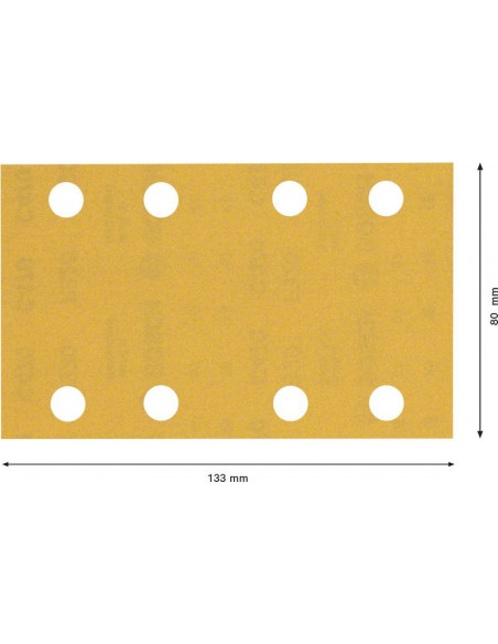 Papel de lija EXPERT C470 con 8 orificios para lijadoras orbitales 80 x 133 mm, G 320 10 unidades