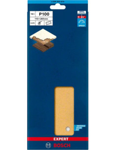 BOSCH EXPERT 2608900876 Papel de lija EXPERT C470 con 14 orificios para lijadoras orbitales 115 x 280 mm, G 100 10 unidades 2
