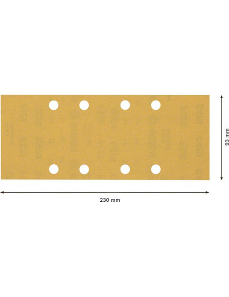 Papel de lija EXPERT C470 con 8 orificios para lijadoras orbitales 93 x 230 mm, G 320 10 unidades