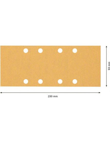 Papel de lija EXPERT C470 con 8 orificios para lijadoras orbitales 93 x 230 mm, G 100 10 unidades
