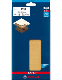 BOSCH EXPERT 2608900861 Papel de lija EXPERT C470 con 14 orificios para lijadoras orbitales 115 x 230 mm, G 60 10 unidades 2