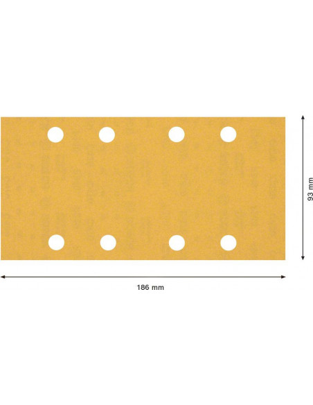 Papel de lija EXPERT C470 con 8 orificios para lijadoras orbitales 93 x 186 mm, G 240 10 unidades