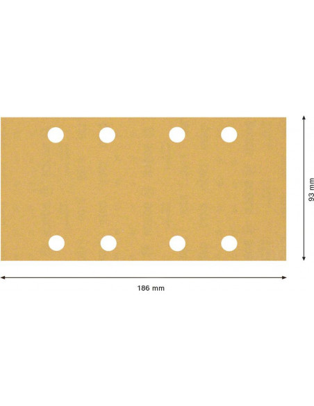 Papel de lija EXPERT C470 con 8 orificios para lijadoras orbitales 93 x 186 mm, G 180 10 unidades