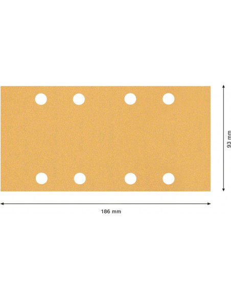 Papel de lija EXPERT C470 con 8 orificios para lijadoras orbitales 93 x 186 mm, G 120 10 unidades