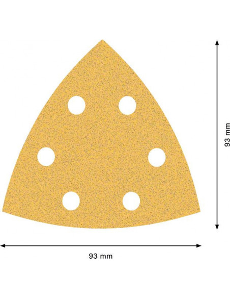 Papel de lija EXPERT C470 para lijadoras delta de 93 mm, G 80, 5 unidades