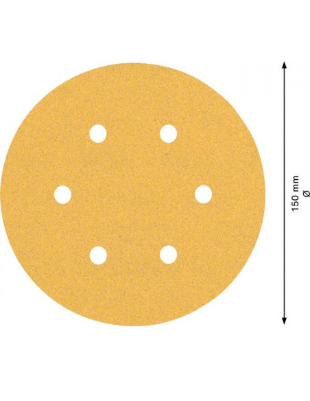 Papel de lija EXPERT C470 con 6 orificios para lijadoras excéntricas de 150 mm, G 100, 5 unidades