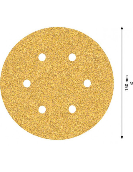 Papel de lija EXPERT C470 con 6 orificios para lijadoras excéntricas de 150 mm, G 40, 5 unidades