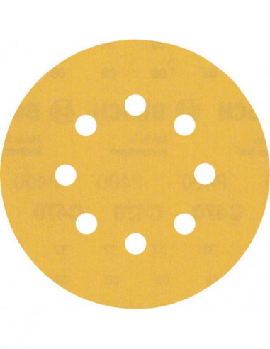 BOSCH EXPERT 2608900811 Papel de lija EXPERT C470 con 8 orificios para lijadoras excéntricas de 125 mm, G 400, 5 unidades