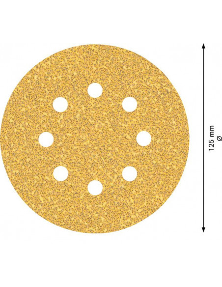 Papel de lija EXPERT C470 con 8 orificios para lijadoras excéntricas de 125 mm, G 40, 5 unidades