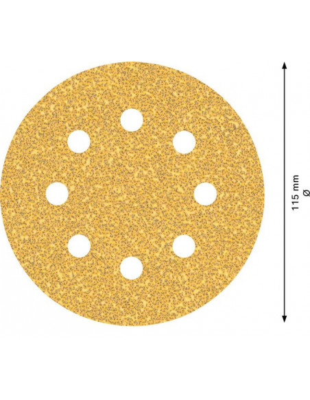 Papel de lija EXPERT C470 con 8 orificios para lijadoras excéntricas de 115 mm, G 40, 5 unidades