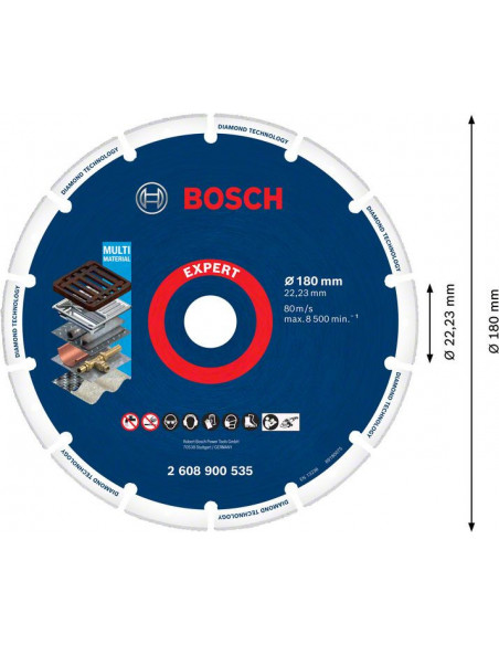 Disco de corte Diamond Metal Wheel para amoladoras angulares grandes (Ø 180)
