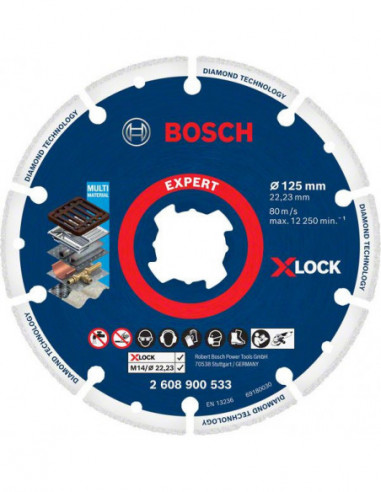 BOSCH EXPERT 2608900533 Disco de corte EXPERT Diamond Metal Wheel X-LOCK de 125 x 22,23 mm