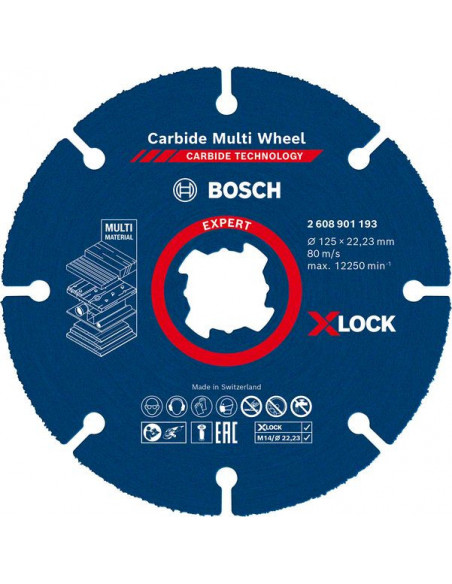 BOSCH EXPERT 2608901193 Disco de corte EXPERT Carbide Multi Wheel X-LOCK de 125 mm, 22,23 mm BOSCH EXPERT 2608901193 Disco de corte EXPERT Carbide Multi Wheel X-LOCK de 125 mm, 22,23 mm